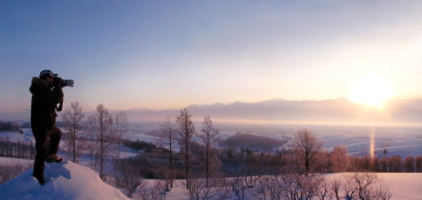 サンピラーを撮影する